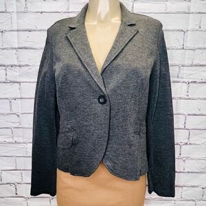 CAbi Women's Gray Notch Lapel Long Sleeves Single Breasted Blazer Size 12